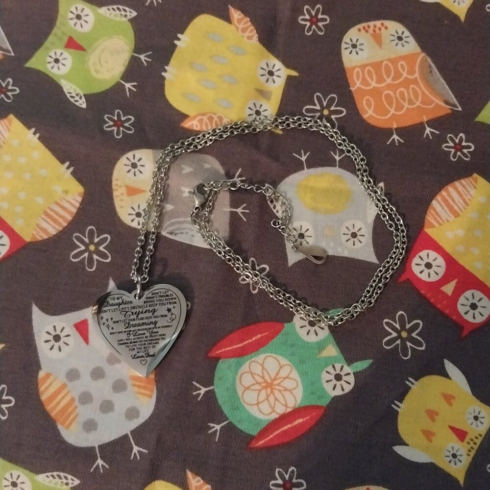 To my Daughter... Love Dad Heart Necklace